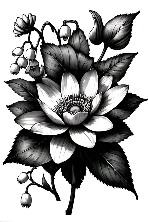 Vines down my arm with irsi flower daffodil flower daisy flower lily of the valley flower water lily flower poppy flower tattoo design idea