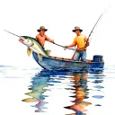 half under water fresh water bass fishing , father and son on boat tattoo design idea