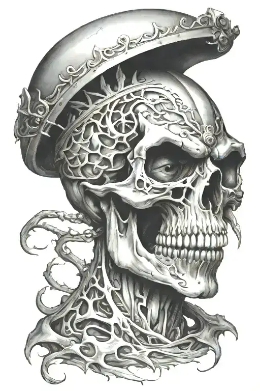 black-and-grey-mythological-cyclops-skull-tattoo-blackink-ai