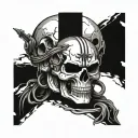 call of duty skull mask split in half tattoo design idea