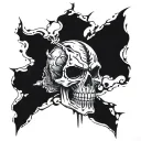 call of duty skull mask split in half tattoo design idea