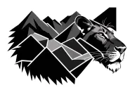 Minimalist tattoo design combining the outline of Table Mountain and Lion’s Head with geometric mountain shapes. Include tattoo design idea