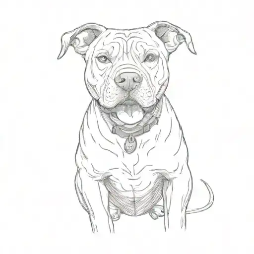 a pit bull terrier tattoo design idea