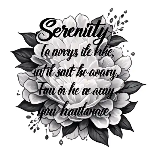 serenity prayer written tattoo design idea