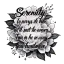 serenity prayer written tattoo design idea