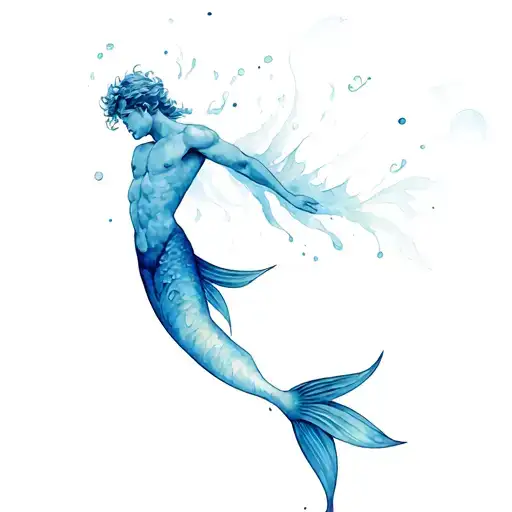 merman tattoo design idea
