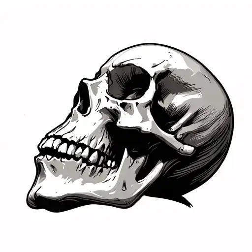 human skull jaw in profile man hand tattoo tattoo design idea