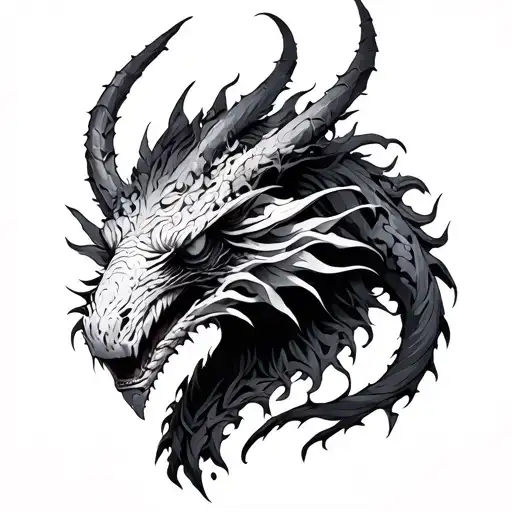 mythic creature design incorporating elements tattoo design idea