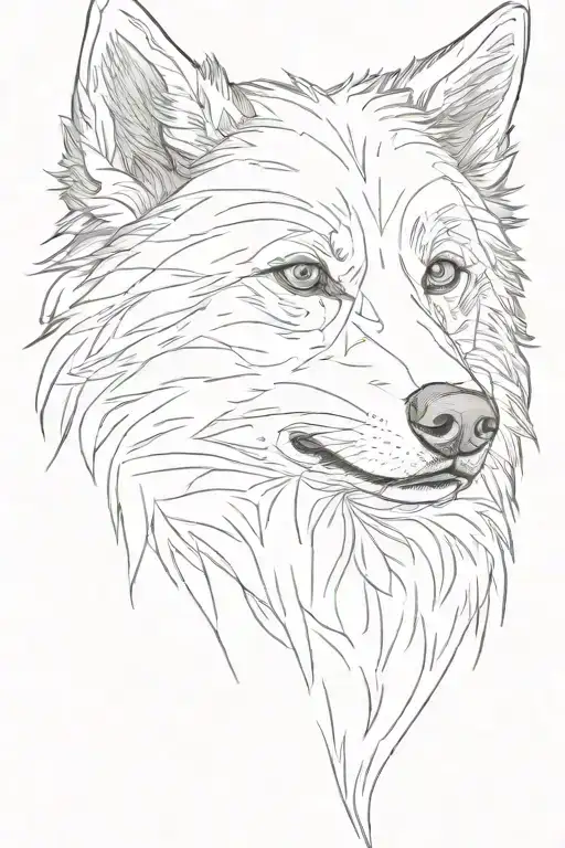 dog of the breed of American Eskimo miniter  tattoo design idea