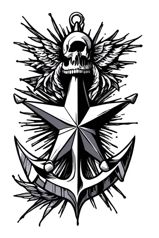 nautical star tattoo design idea