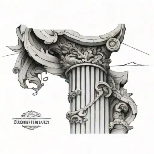 roman corinthean column pillar tattoo design idea