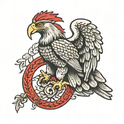 skenderbeg Hero and in background Albanian eagle tattoo design idea