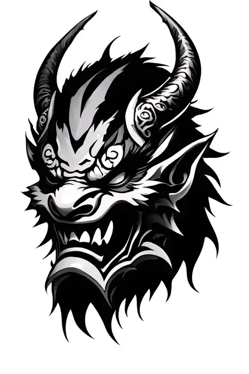 Oni Demon Mask tattoo design idea