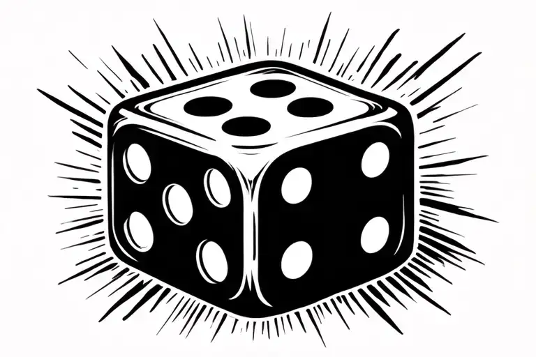 2 dice rolling number 5 tattoo design idea