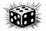 2 dice rolling number 5 tattoo design idea