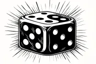 2 dice rolling number 5 tattoo design idea