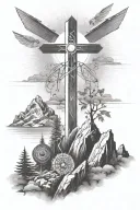 light rays coming tattoo design idea