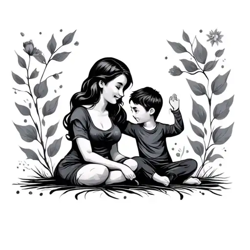 Mom And Son Matching tattoo design idea