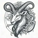 Gothic Capricorn simplistic masculine tattoo design idea
