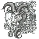 Gothic Capricorn simplistic masculine tattoo design idea