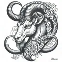Gothic Capricorn simplistic masculine tattoo design idea