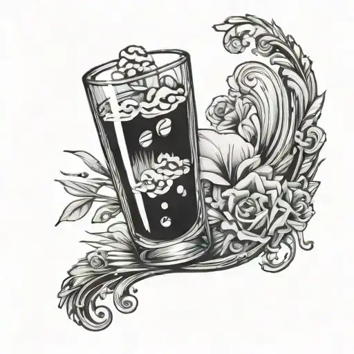 Glass Half Full tattoo design idea