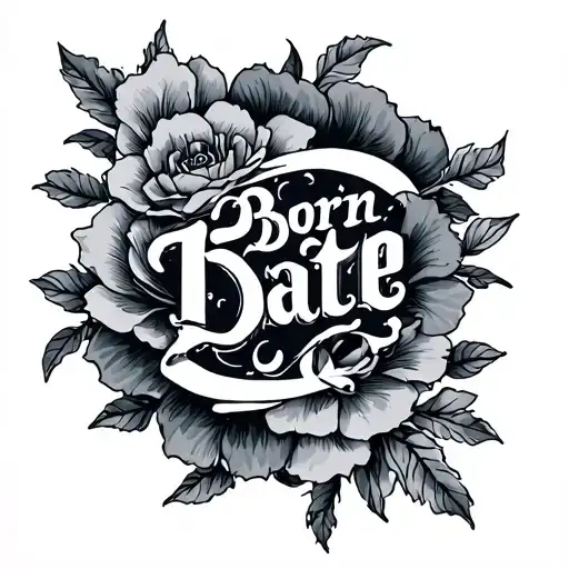 Born Date tattoo design idea