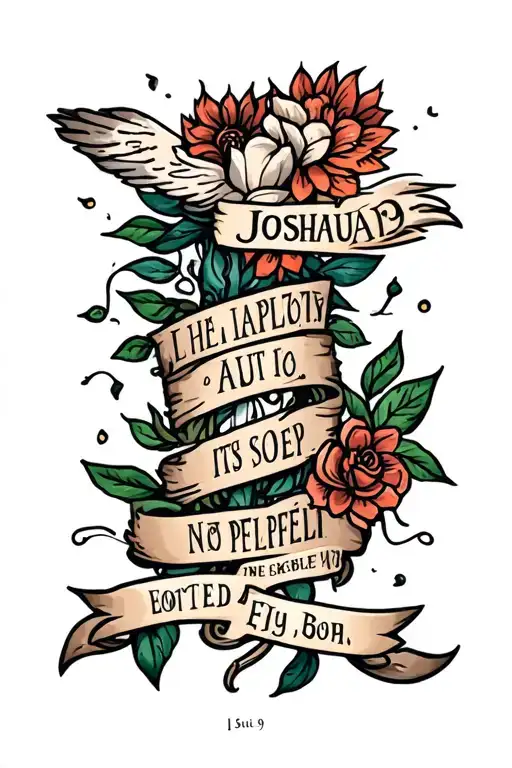 joshua 1:9 bible verse tattoo design idea