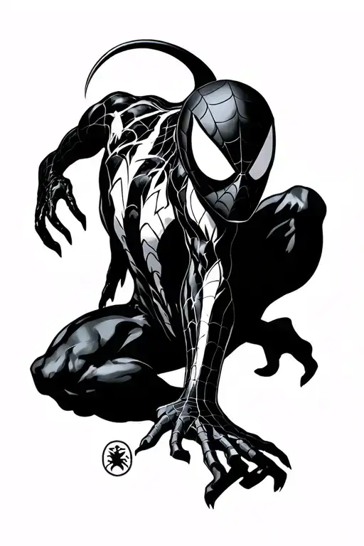spider man venom and spiderman tattoo design idea