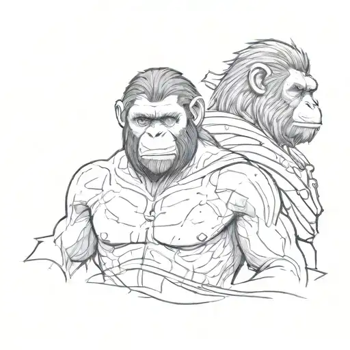 caesar planet of the apes tattoo design idea