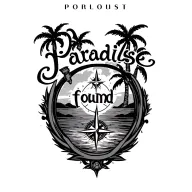 "Paradise found" palm trees and compass intertwined tattoo design idea
