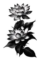 lotus flower blooming tattoo design idea