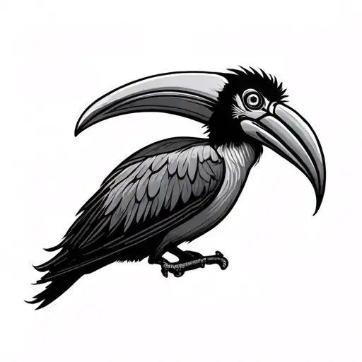 Hornbill tattoo design idea