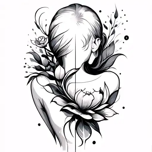 linear tattoo for women in the back not too large but long enough tattoo design idea