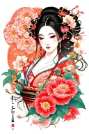 Sakura and Kiku and Botan tattoo design idea