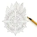 aztec calendar tattoo design idea