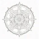 aztec calendar tattoo design idea