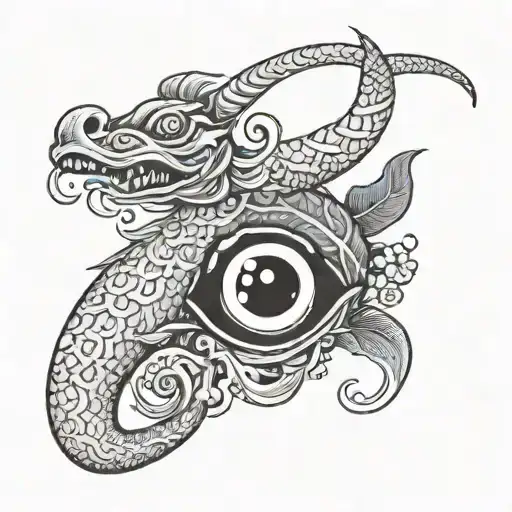 Penis with eyes tattoo design idea