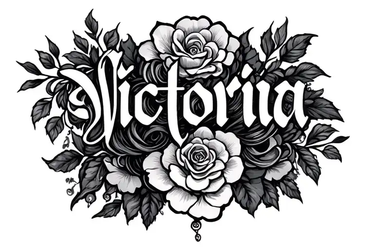 Victoria Name Girl tattoo design idea