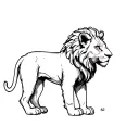 baby lion tattoo design idea