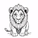 baby lion tattoo design idea
