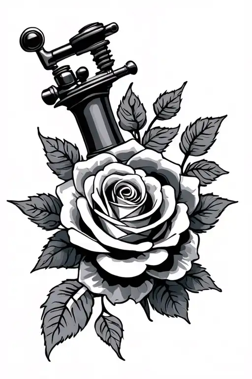Tattoo Machine roses intertwined tattoo design idea