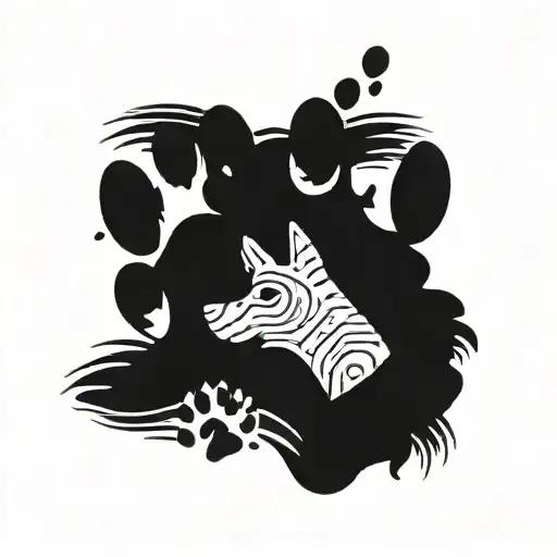 dog and cat paw prints + A minimalist tattoo tattoo design idea