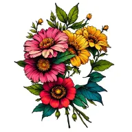 April And August Birth Flower tattoo design idea
