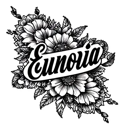 "Eunoia" eunoia word blessed tattoo design idea