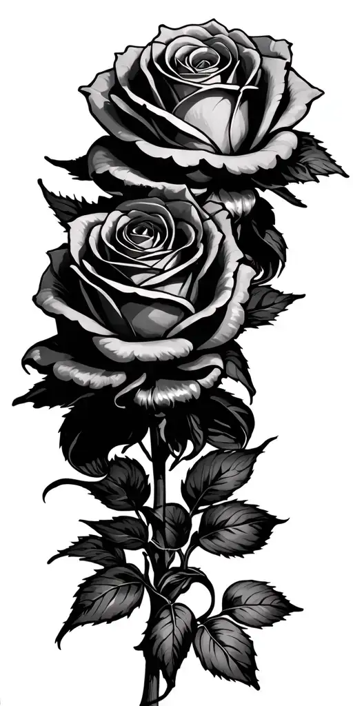 3 roses wrapped in ribbon symbolizing transformation tattoo design idea