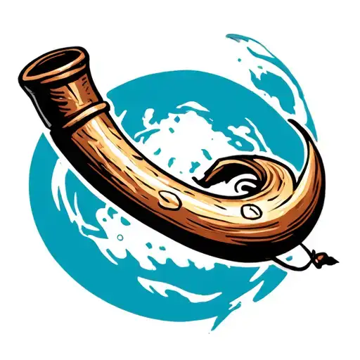 jinx and powder powder horn tattoo design idea