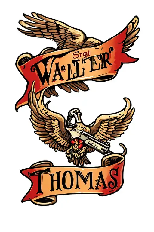"Srgt. Walter Thomas" in memorian tattoo design idea