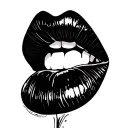 lips point toward right side tattoo design idea