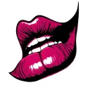 lips point toward right side tattoo design idea